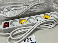 3x stekkerblok met schakelaar 6 stopkontakten 1,5m kabel - afbeelding 1 van  3
