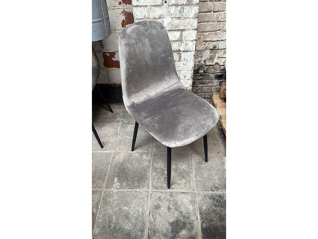 3x stoel grijs fluweel - afbeelding 1 van  1