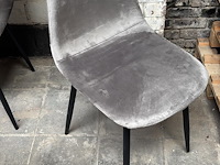 3x stoel grijs fluweel - afbeelding 1 van  1