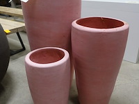 3x terracotta bloempotten - afbeelding 1 van  3