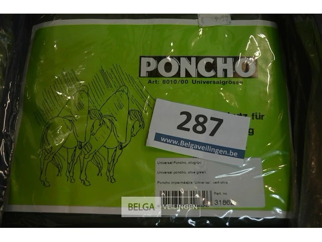3x universele poncho- olijfgroen - afbeelding 1 van  2