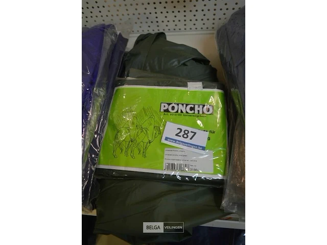 3x universele poncho- olijfgroen - afbeelding 2 van  2