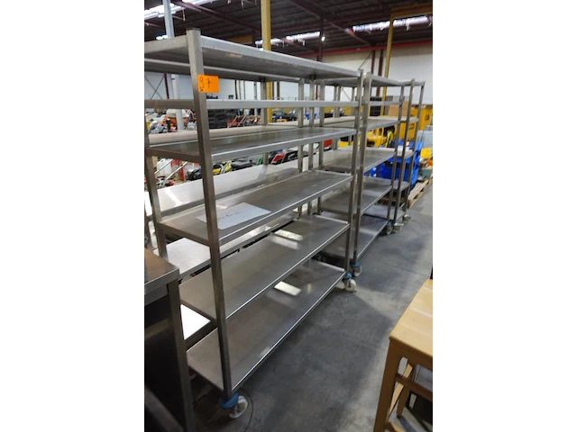 3x verrijdbaar inox rek - afbeelding 1 van  2