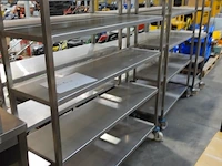 3x verrijdbaar inox rek - afbeelding 1 van  2
