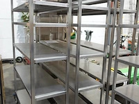 3x verrijdbaar inox rek - afbeelding 2 van  2