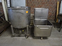 3x verrijdbare inox normwagen + inox kuip - afbeelding 1 van  3
