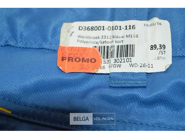 3x werkbroek blauw snickers corura maat 116 - afbeelding 4 van  5