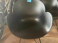 3x zwarte pvc kuipstoelen - afbeelding 2 van  6