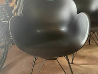 3x zwarte pvc kuipstoelen - afbeelding 3 van  6