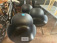 3x zwarte pvc kuipstoelen - afbeelding 4 van  6