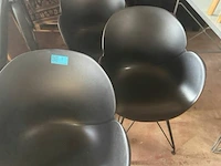 3x zwarte pvc kuipstoelen - afbeelding 5 van  6