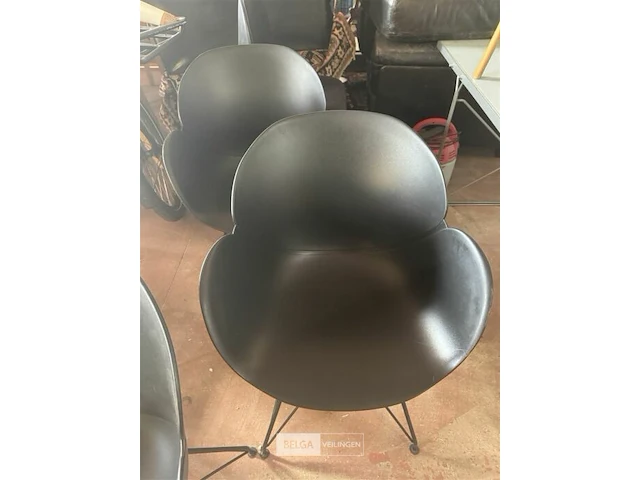 3x zwarte pvc kuipstoelen - afbeelding 6 van  6