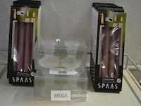 3x2st kandelaars glas+11x4st spaas kaarsen - afbeelding 2 van  5