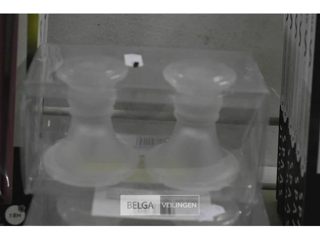 3x2st kandelaars glas+11x4st spaas kaarsen - afbeelding 3 van  5