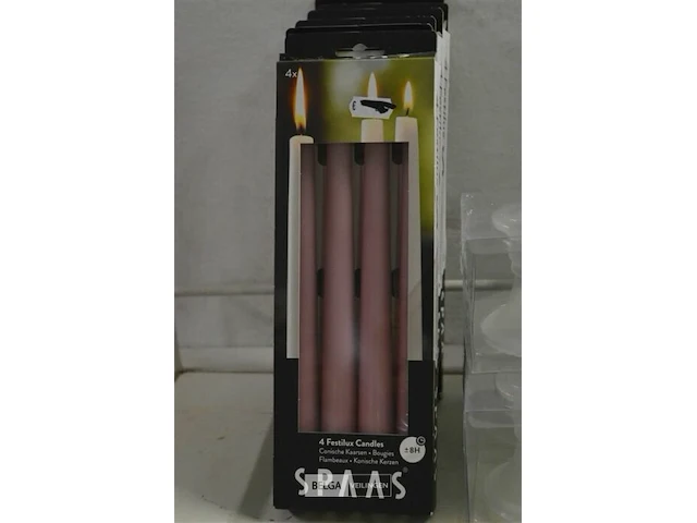 3x2st kandelaars glas+12x4st spaas kaarsen - afbeelding 2 van  5