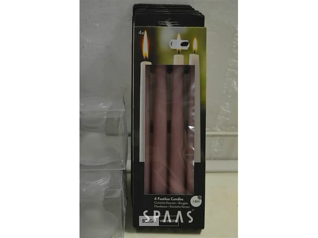 3x2st kandelaars glas+12x4st spaas kaarsen - afbeelding 4 van  5