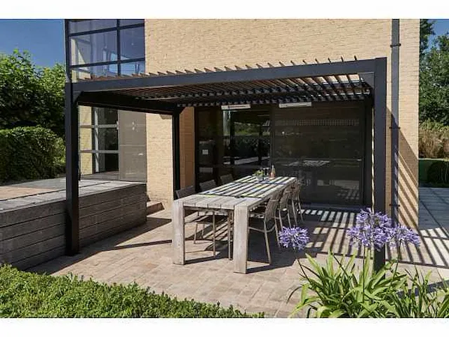 3x3m terrasoverkapping met lamellendak - afbeelding 5 van  10