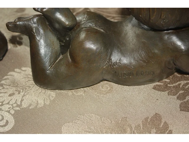 4 beeldjes "baby" waarvan 2 beeldjes gesigneerd "wanders" - afbeelding 5 van  5