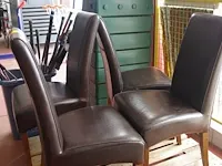 4 bruine lederen buffetstoelen - afbeelding 1 van  1