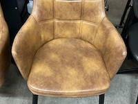 4 bruine lederen stoelen - afbeelding 2 van  5
