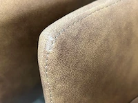 4 bruine lederen stoelen - afbeelding 3 van  5