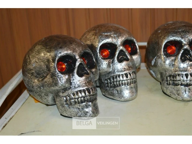 4 deco doodskop zilverkleurig - afbeelding 2 van  3