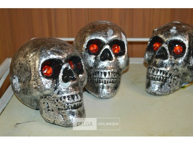 4 deco doodskop zilverkleurig - afbeelding 2 van  3