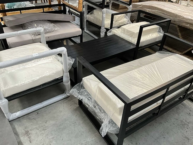 4-delige alu loungeset liv•out - taupe - afbeelding 1 van  6