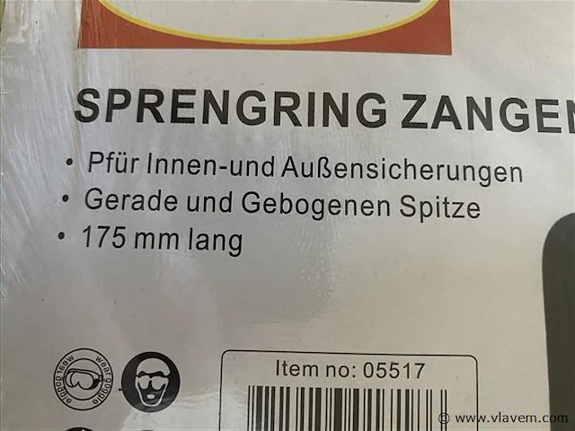 4 delige borgveer tangen set in etui 175mm - afbeelding 1 van  1