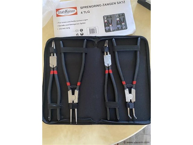 4 delige borgveer tangen set in etui 330mm - afbeelding 1 van  5