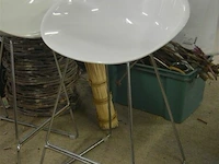 4 design krukken wit plastiek ijzer onderstel