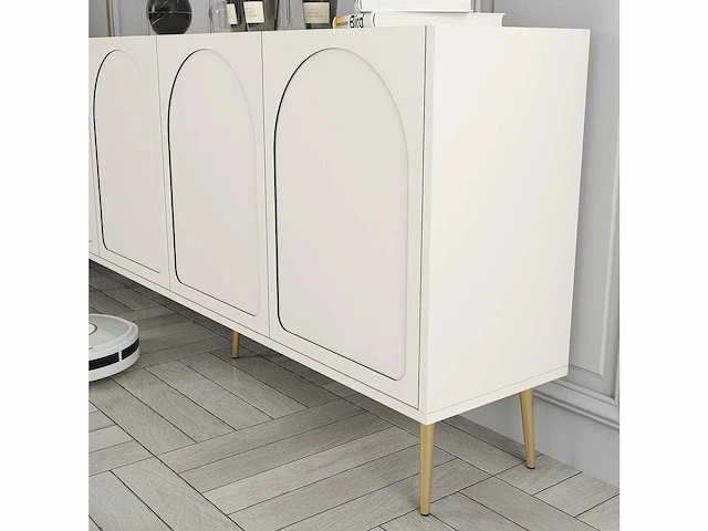 4-deurs dressoir crème, goud - afbeelding 3 van  6