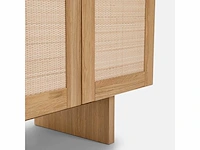 4-deurs dressoir gefineerd eiken en riet - afbeelding 7 van  8