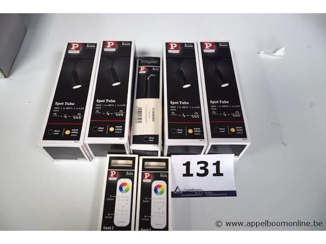 4 div plafondspots voor rail plus urail eindvoeding en 2 afstandsbedieningen paulmann - afbeelding 1 van  2