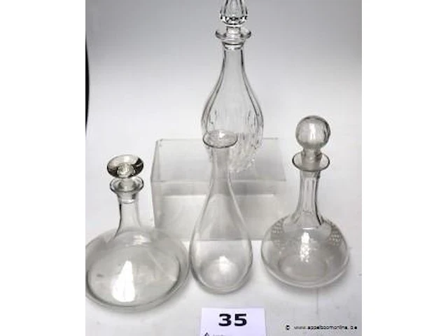 4 diverse caraffen wo kristal - afbeelding 1 van  3