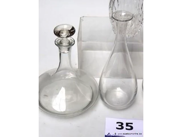 4 diverse caraffen wo kristal - afbeelding 2 van  3