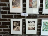 4 diverse etsen waaronder getekend 'chris verheyen' - afbeelding 1 van  9