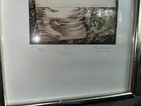 4 diverse etsen waaronder getekend 'chris verheyen' - afbeelding 9 van  9