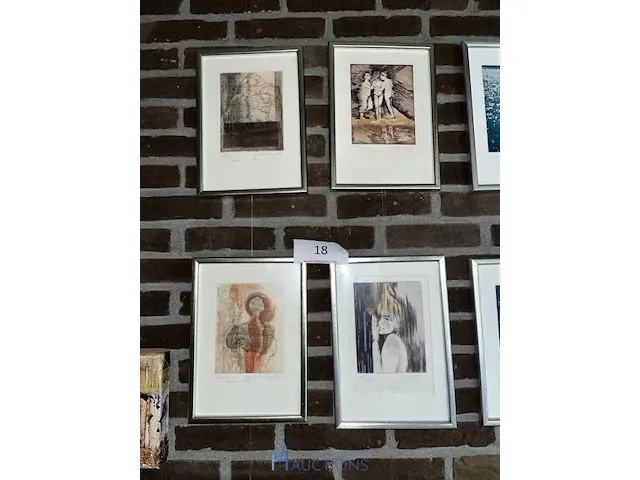 4 diverse etsen waaronder getekend lieve van heerswynghels - afbeelding 1 van  8