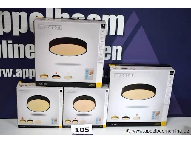 4 diverse ronde led plafondlampen unar - afbeelding 1 van  4