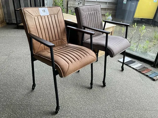 4 diverse verrijdbare design eetkamerstoelen eleonara - afbeelding 2 van  4