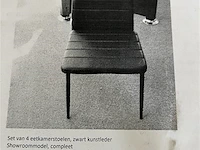 4 eetkamerstoelen in zwart kunstleder - afbeelding 1 van  1
