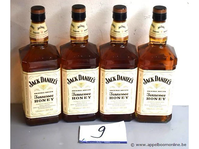 4 flessen à 1ltr whiskey jack daniels tennessee honey 35% - afbeelding 1 van  2