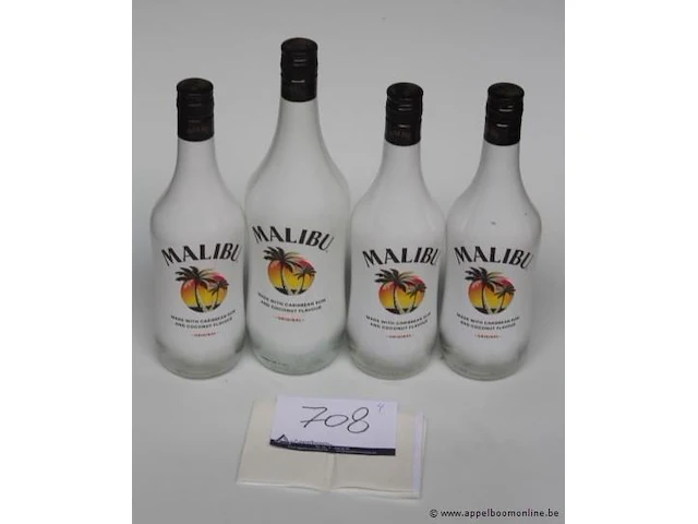 4 flessen à 70cl likeur malibu - afbeelding 1 van  2