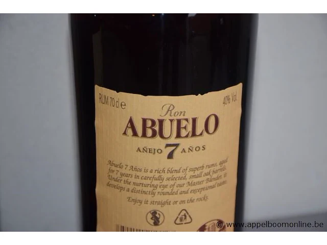 4 flessen à 70cl rum abuelo 7yr 40% - afbeelding 2 van  2