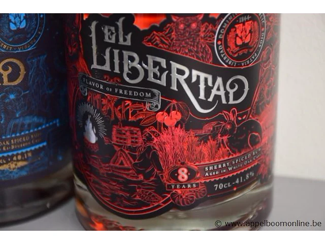 4 flessen à 70cl rum el libertad 8yr 40,1% - afbeelding 3 van  3