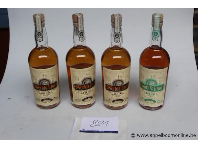 4 flessen à 70cl rum worlds end 37,5% - afbeelding 1 van  3