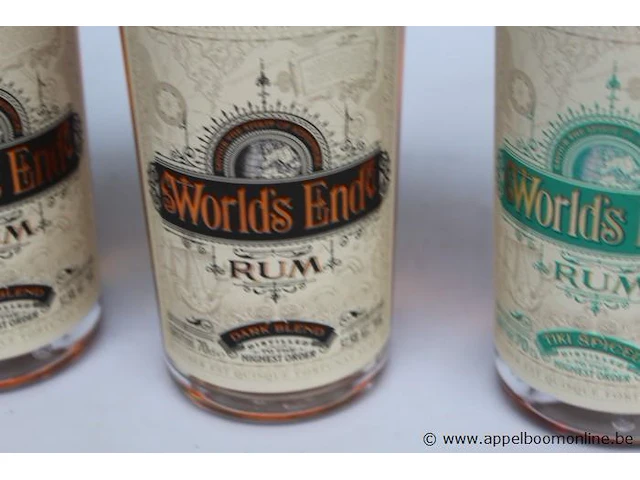 4 flessen à 70cl rum worlds end 37,5% - afbeelding 2 van  3