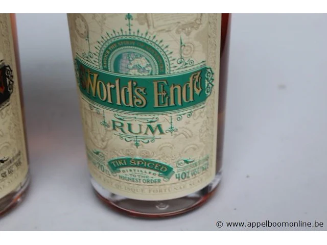 4 flessen à 70cl rum worlds end 37,5% - afbeelding 3 van  3