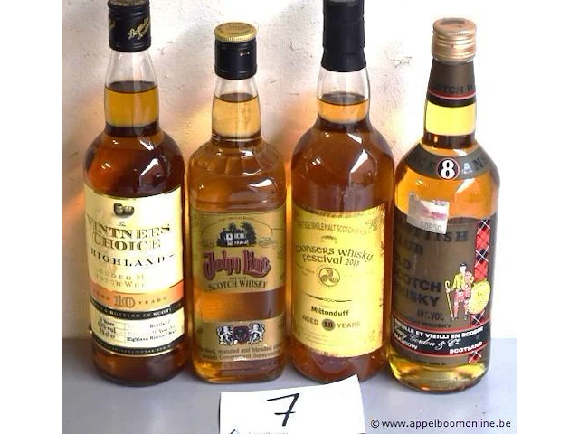 4 flessen à 70cl whiskey vitners choice, john lint, miltonduff, craig gordon 40% - afbeelding 1 van  3